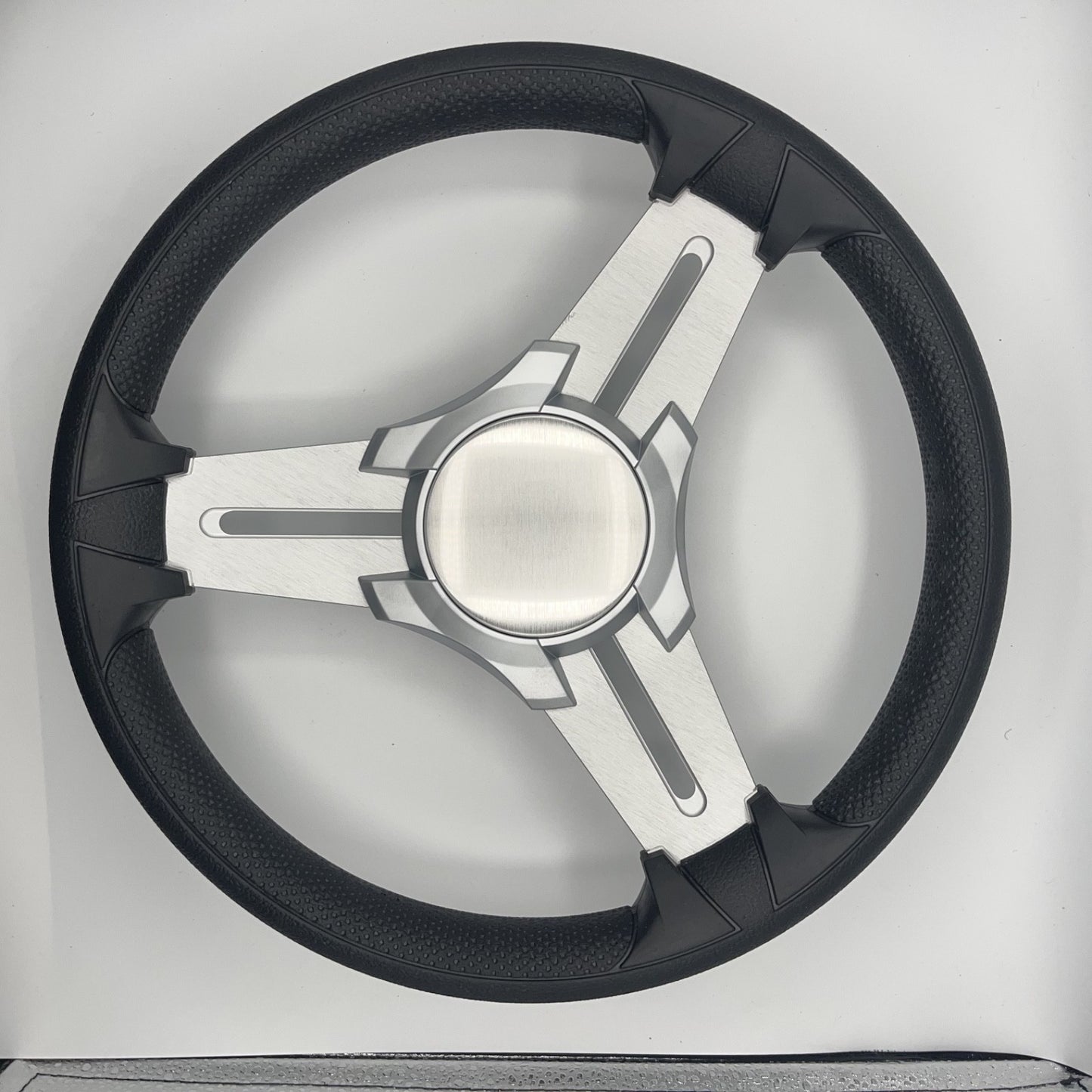Model 15 Marine Steering Wheel Brushed Aluminum Spokes | Blank Center