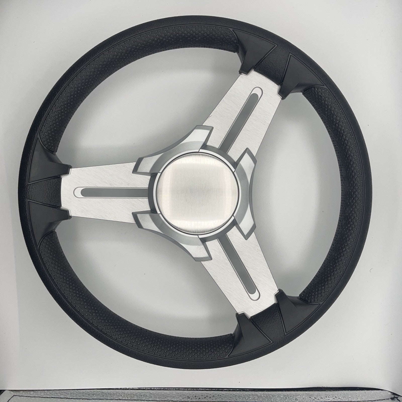 Model 15 Marine Steering Wheel Brushed Aluminum Spokes | Blank Center