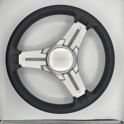 Model 15 Marine Steering Wheel Brushed Aluminum Spokes | Blank Center