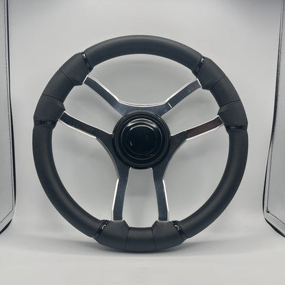 Malera Boat Steering Wheel Chrome Spokes | Blank Black Star