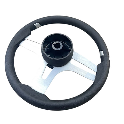 Badia Boat Steering Wheel Brushed Aluminum Spokes