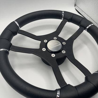 Malera Boat Steering Wheel Black Aluminum Spokes | Chaparral Boats