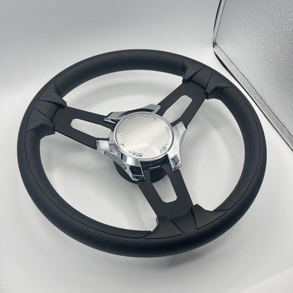 Gussi Italia Boat Model 15 Steering Wheel Black Brushed Alum Spokes | Smoker