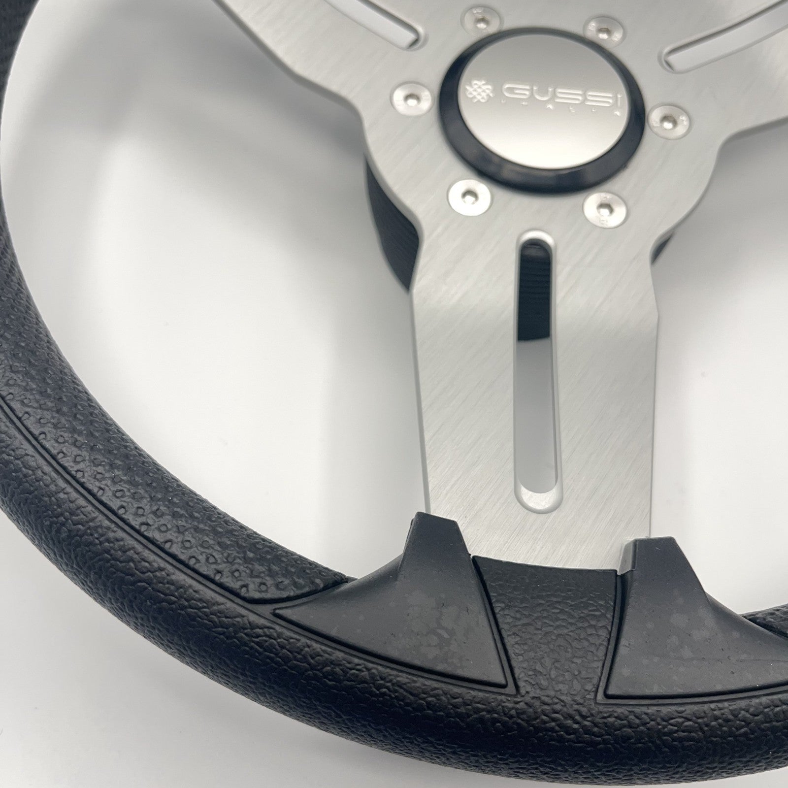 Model 15 Marine Steering Wheel Brushed Aluminum Spokes | Gussi Logo