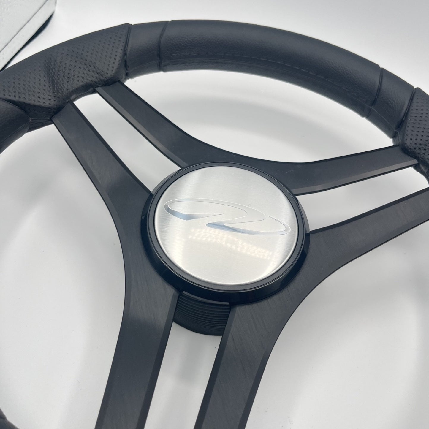 Molinara Marine Steering Wheel Black Brushed Alum Spokes | Regal