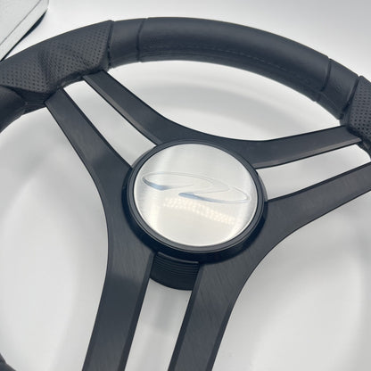Molinara Marine Steering Wheel Black Brushed Alum Spokes | Regal
