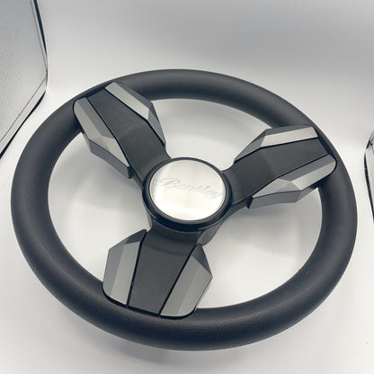 Collina Boat Steering Wheel Dark Gray Inserts - Bentley - Keyed ONLY