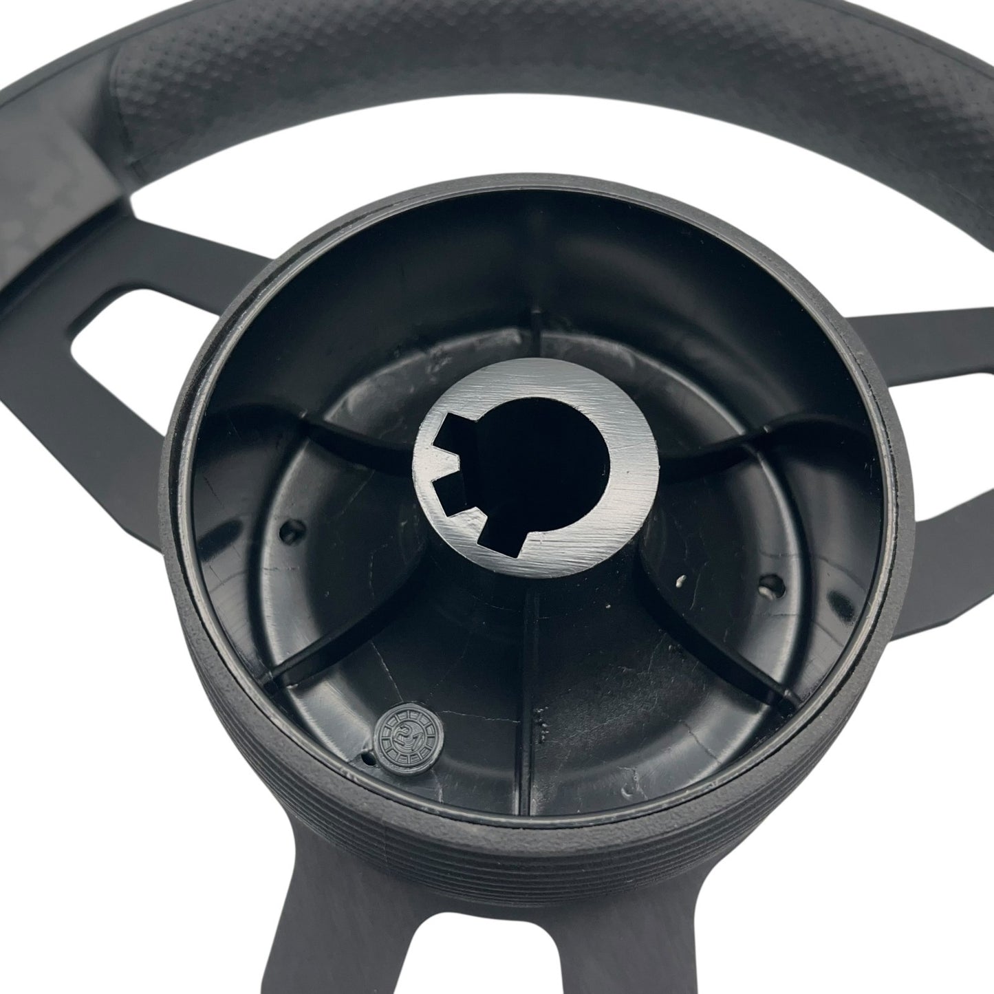 Model 15 Marine Steering Wheel Black Brushed Aluminum Spokes | Blank Dome