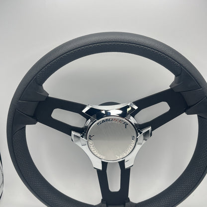 Gussi Italia Boat Model 15 Steering Wheel Black Brushed Alum Spokes | Smoker