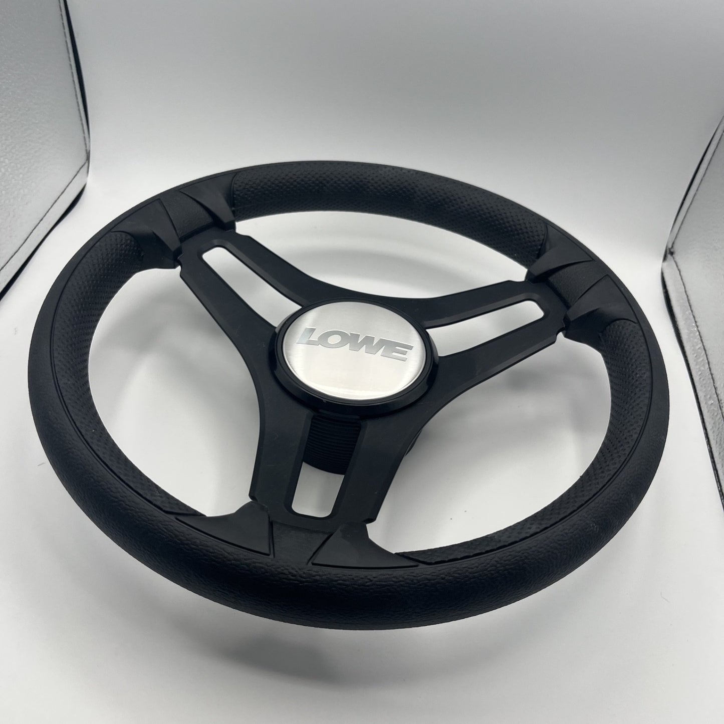 Gussi Italia Marine Steering Wheel Black Brush Metal Spokes | Lowe