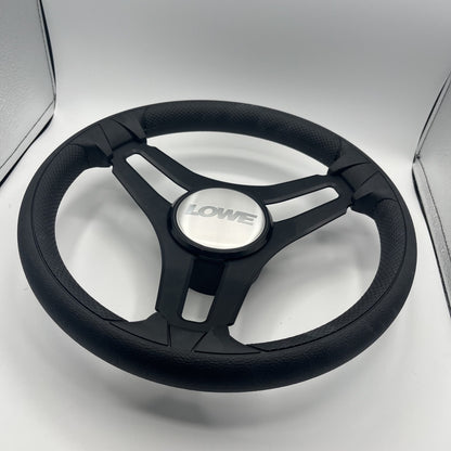 Gussi Italia Marine Steering Wheel Black Brush Metal Spokes | Lowe