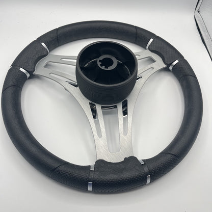 Gussi Italia Boat Steering Wheel Brushed Aluminum Spokes | Manitou Boats