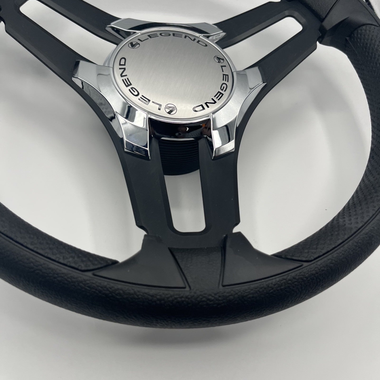 Gussi Italia Marine Steering Wheel Black Brush Metal Spokes | Legend