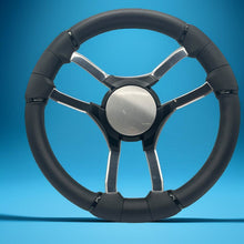 Malera Boat Steering Wheel Chrome Spokes | Blank Black Star