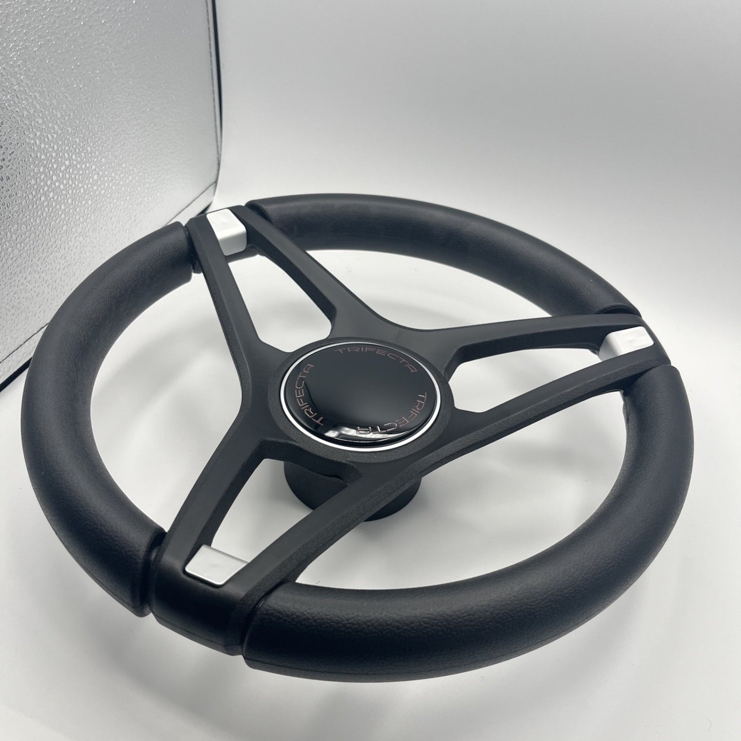 Molino Black w/Soft Touch Urethane Rim Boat Steering Wheel | Trifecta Boats