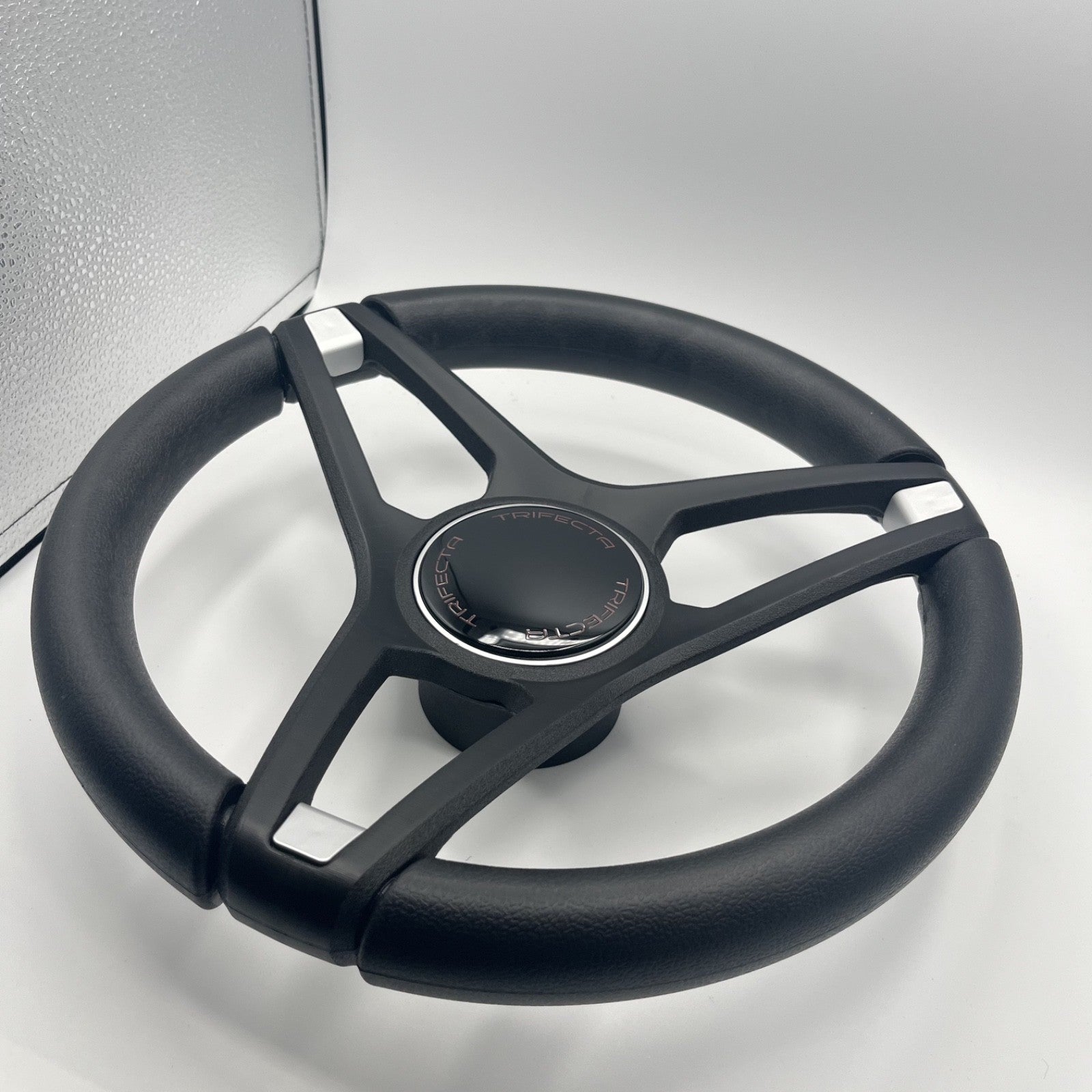Molino Black w/Soft Touch Urethane Rim Boat Steering Wheel | Trifecta Boats