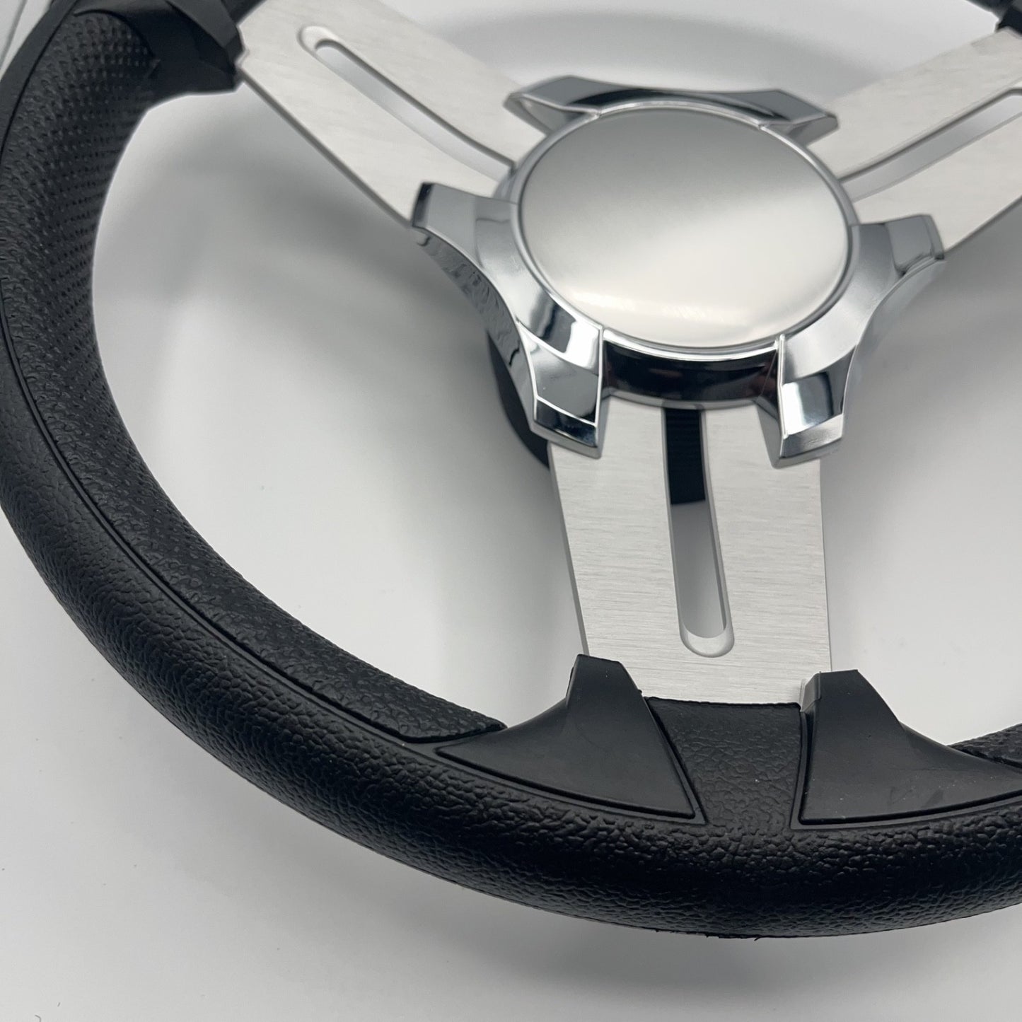 Model 15A Marine Steering Wheel Brushed Alum Spokes | Chrome Blank Cap
