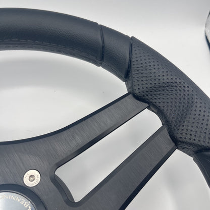 Molinara Marine Steering Wheel Black Brushed Alum Spokes | Bennington