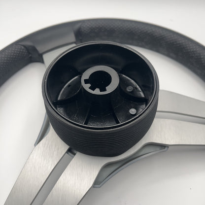 Model 15 Marine Steering Wheel Brushed Aluminum Spokes | Crest Logo