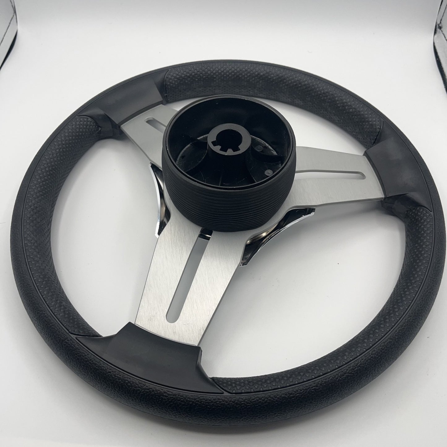 Model 15 Marine Steering Wheel Brushed Aluminum Spokes | Gussi Logo