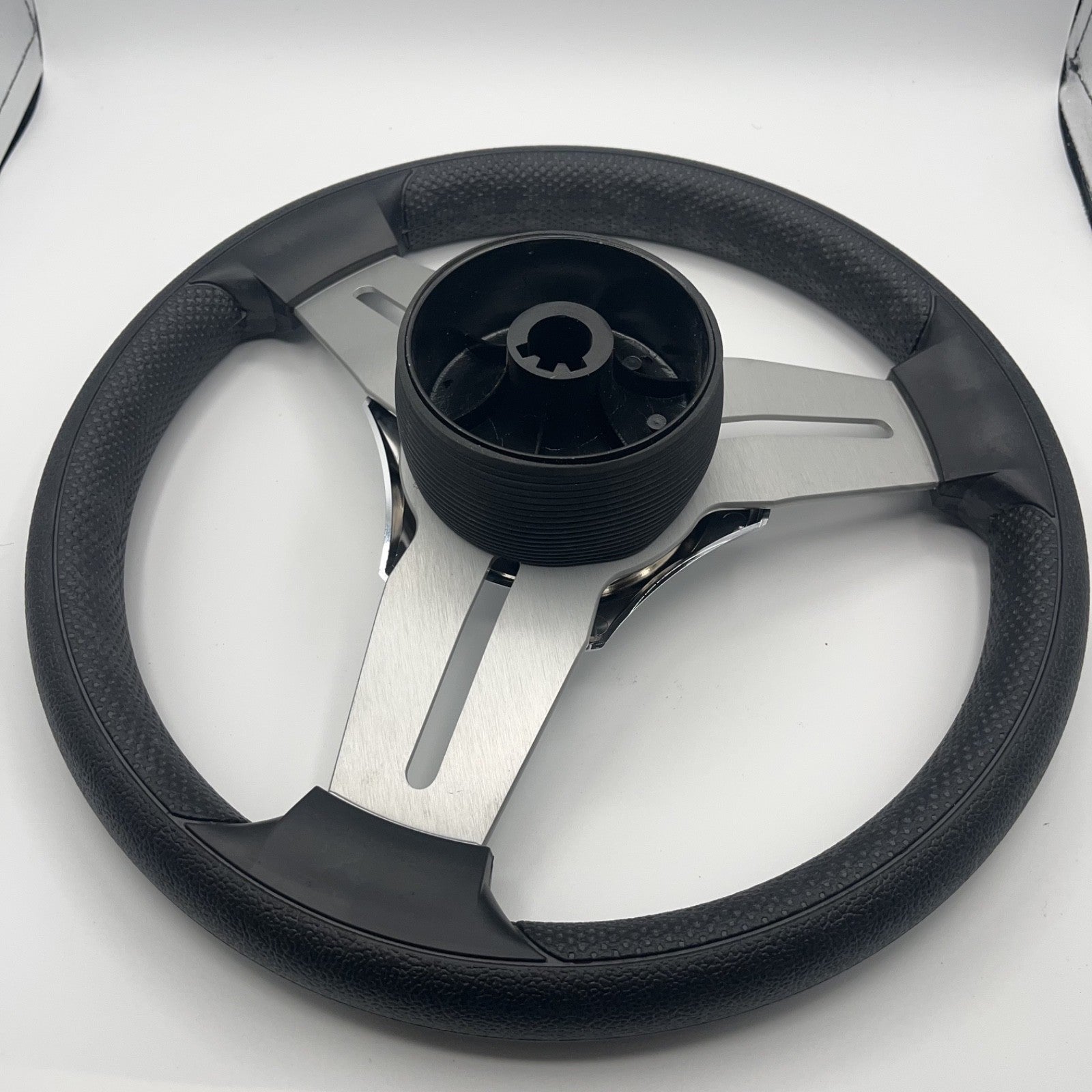 Model 15 Marine Steering Wheel Brushed Aluminum Spokes | Gussi Logo