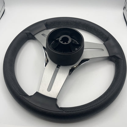 Model 15 Marine Steering Wheel Brushed Aluminum Spokes | Gussi Logo