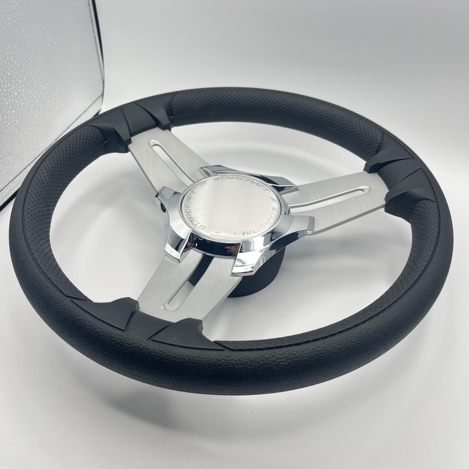 Model 15 Marine Steering Wheel Brush Alum Spokes | Starcraft Chrome
