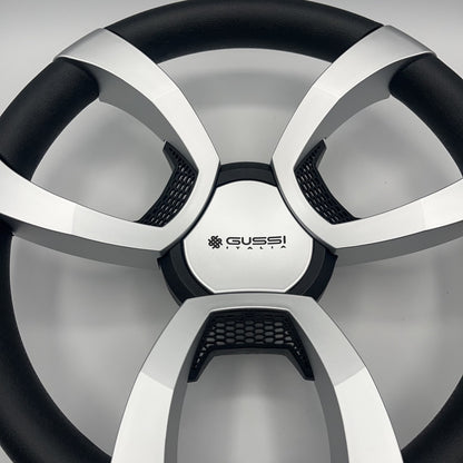 La Corte Boat Steering Wheel Silver Inserts | Gussi Italia Logo