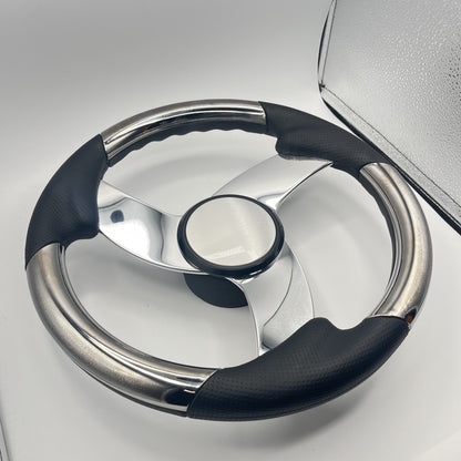 Model M533 Boat Steering Wheel Polished Alum Spoke | Plain