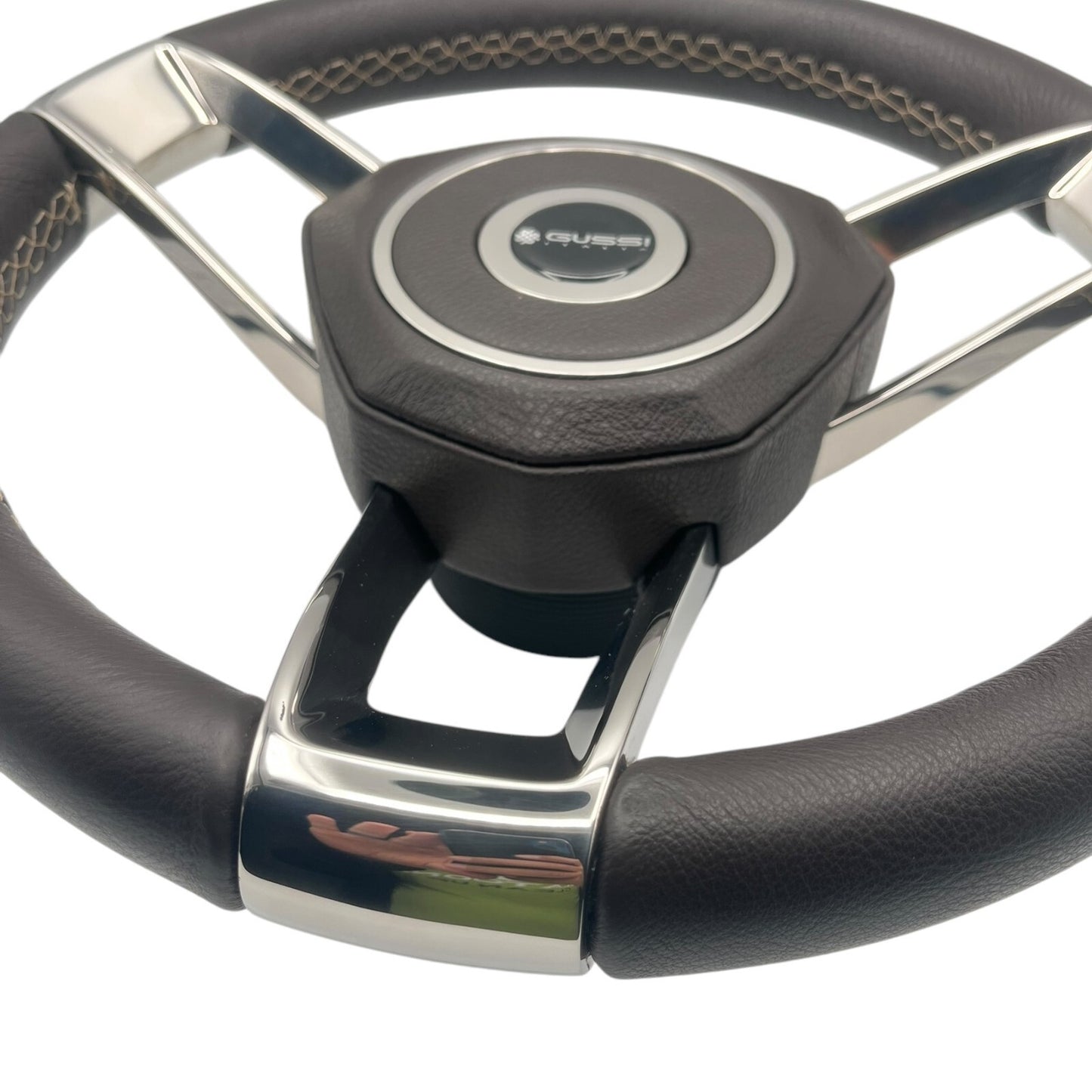 Model 700B Gussi Italia Boat Steering Wheel Polished Stainless Steel Spokes