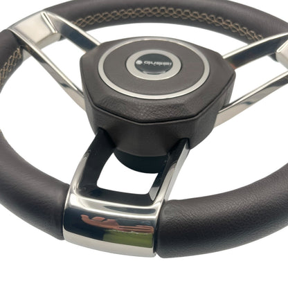 Model 700B Gussi Italia Boat Steering Wheel Polished Stainless Steel Spokes