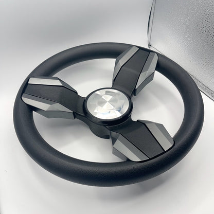 Collina Boat Steering Wheel Dark Gray Inserts - Stingray - Keyed ONLY