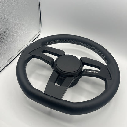 Gussi Italia Boat Sinel Steering Wheel Black Billet Aluminum Spoke | Harris