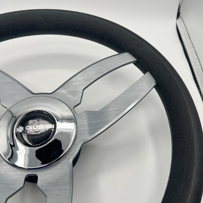 Cabrio Boat Steering Wheel Gray Brushed Alum Spoke | Gussi Italia