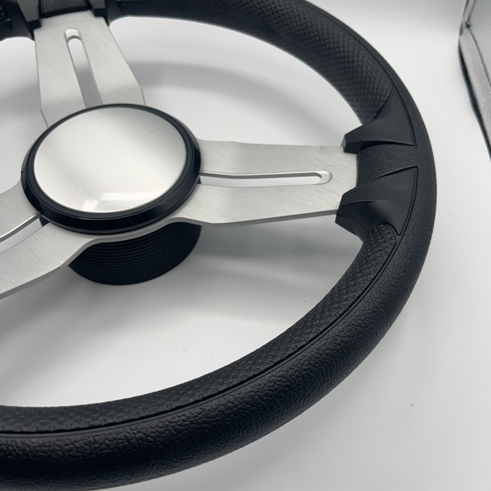 Model 15A Marine Steering Wheel Brushed Aluminum Spokes | Blank Cap