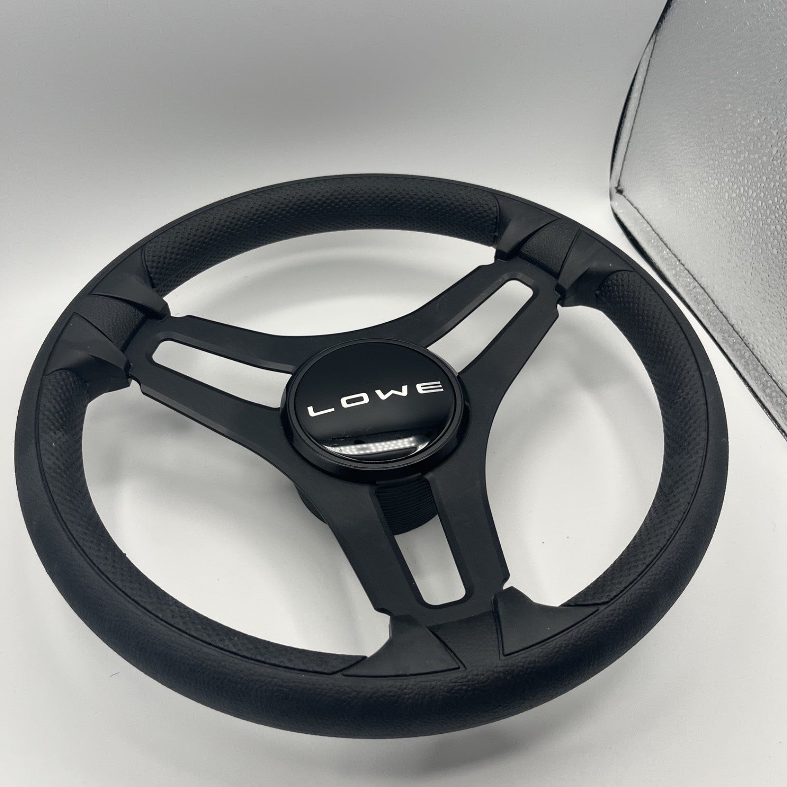 Gussi Italia Marine Steering Wheel Black Brush Metal Spokes | Lowe