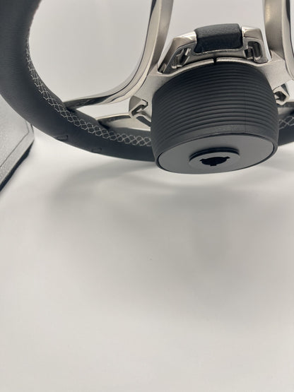 Lora Boat Steering Wheel Stainless Steel Spokes | Silver Wave Boat Logo