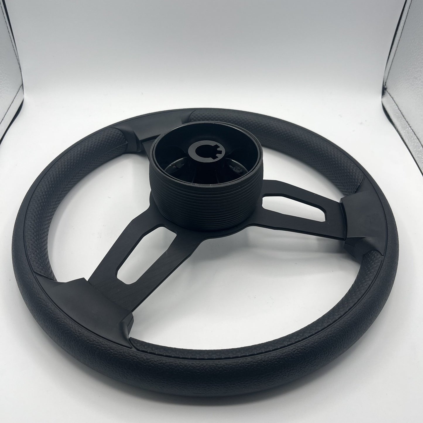 Gussi Italia Model 15 Steering Wheel Blk Brushed Alum Spokes | Chrome Center