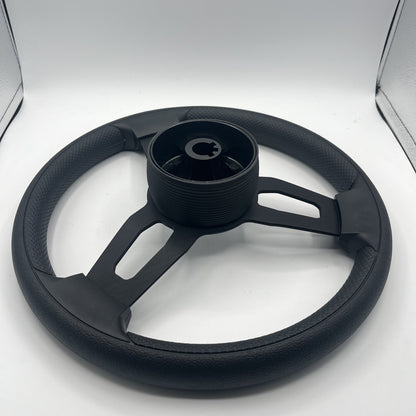 Gussi Italia Model 15 Steering Wheel Blk Brushed Alum Spokes | Chrome Center