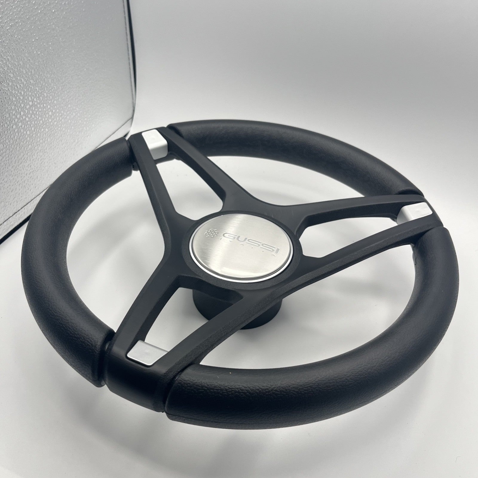 Molino Black w/Soft Touch Urethane Rim Boat Steering Wheel | Gussi