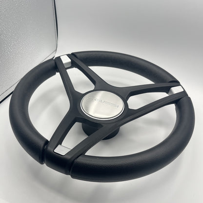 Molino Black w/Soft Touch Urethane Rim Boat Steering Wheel | Gussi