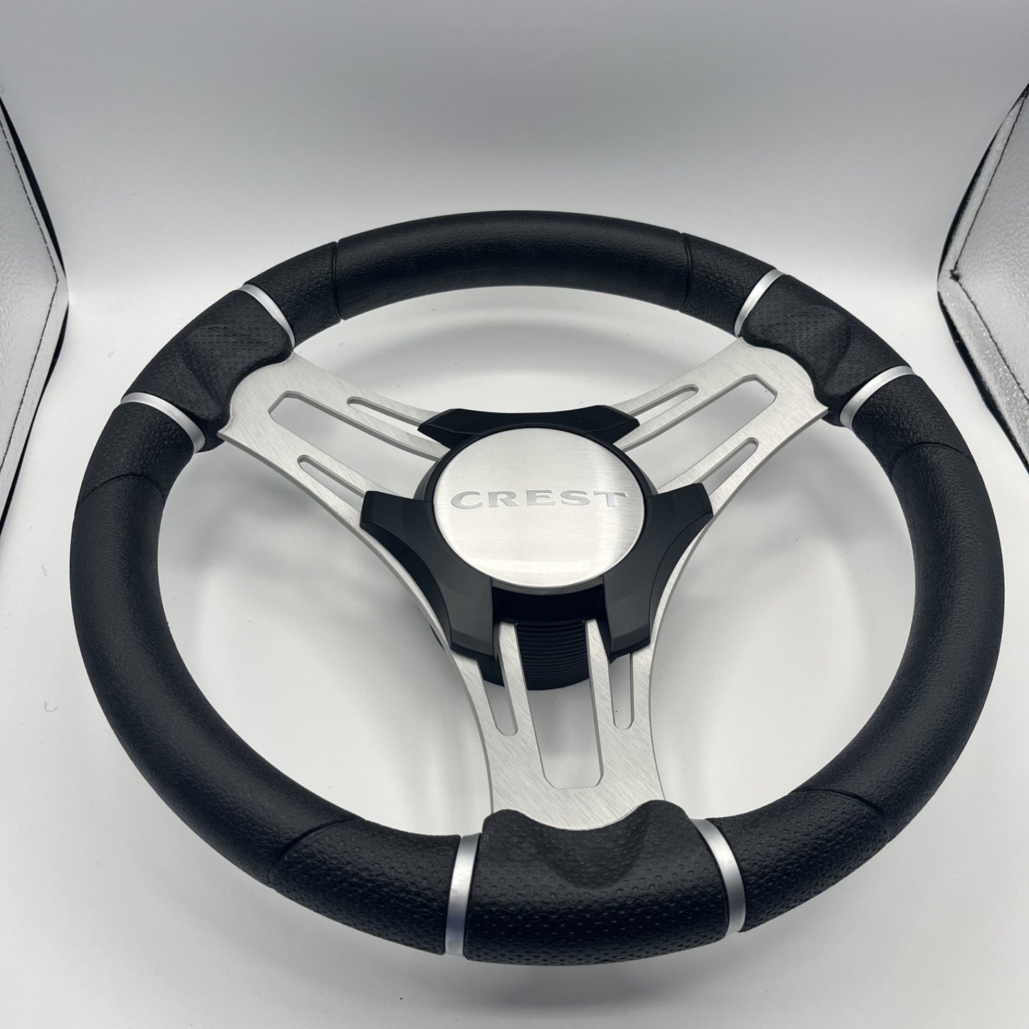 Gussi Italia Boat Steering Wheel Brushed Aluminum Spokes | Crest Boats