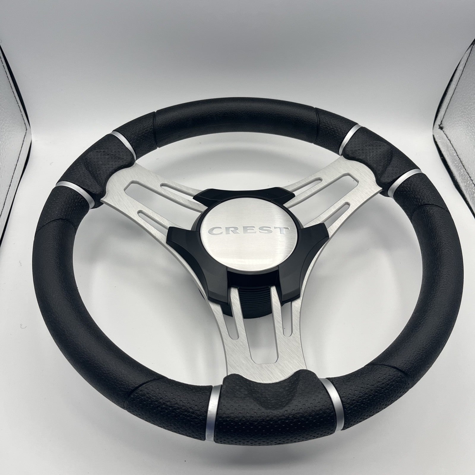 Gussi Italia Boat Steering Wheel Brushed Aluminum Spokes | Crest Boats