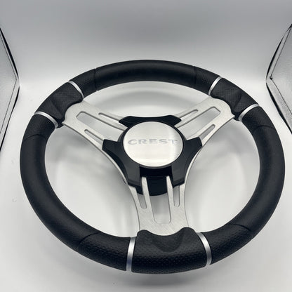 Gussi Italia Boat Steering Wheel Brushed Aluminum Spokes | Crest Boats