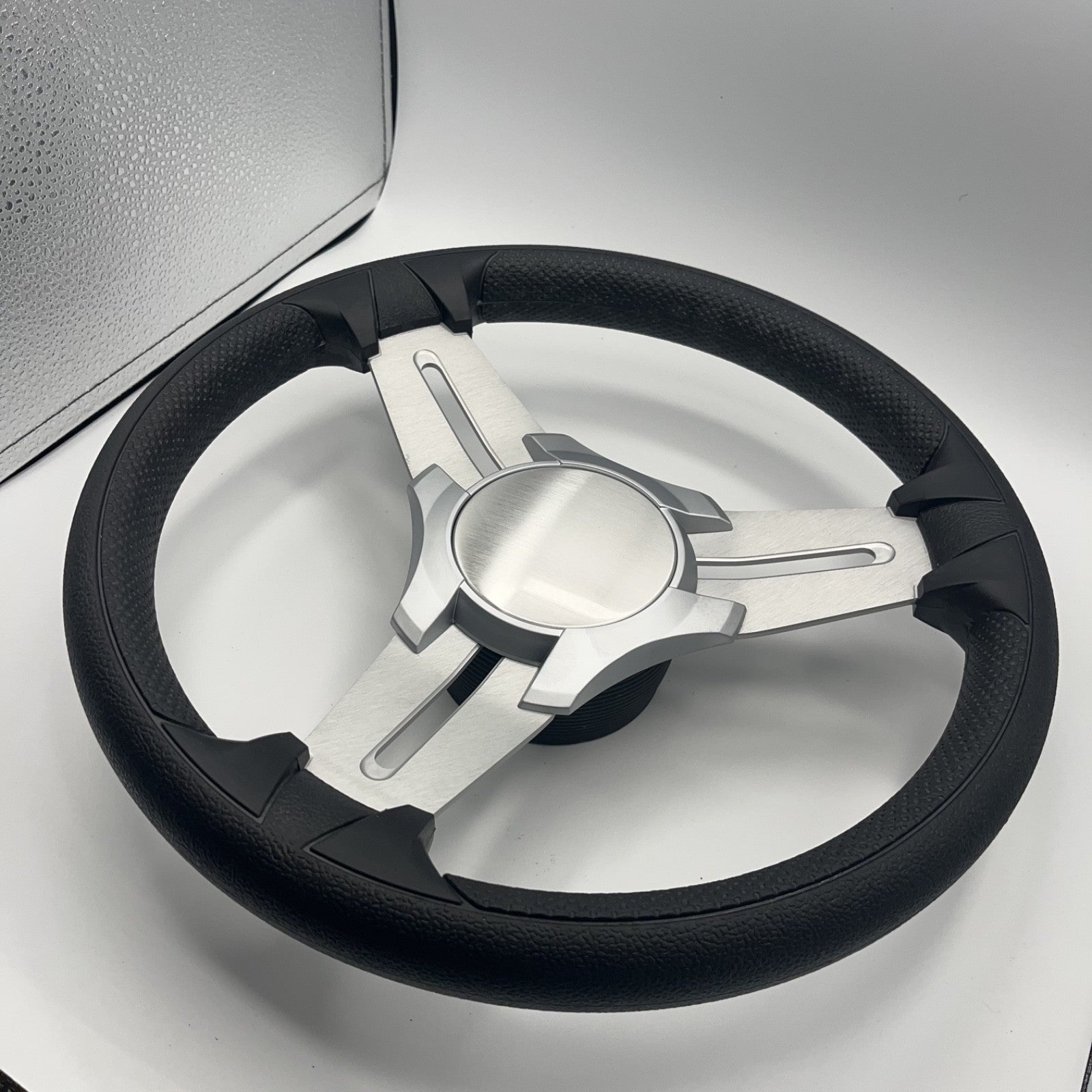 Model 15 Marine Steering Wheel Brushed Aluminum Spokes | Blank Center