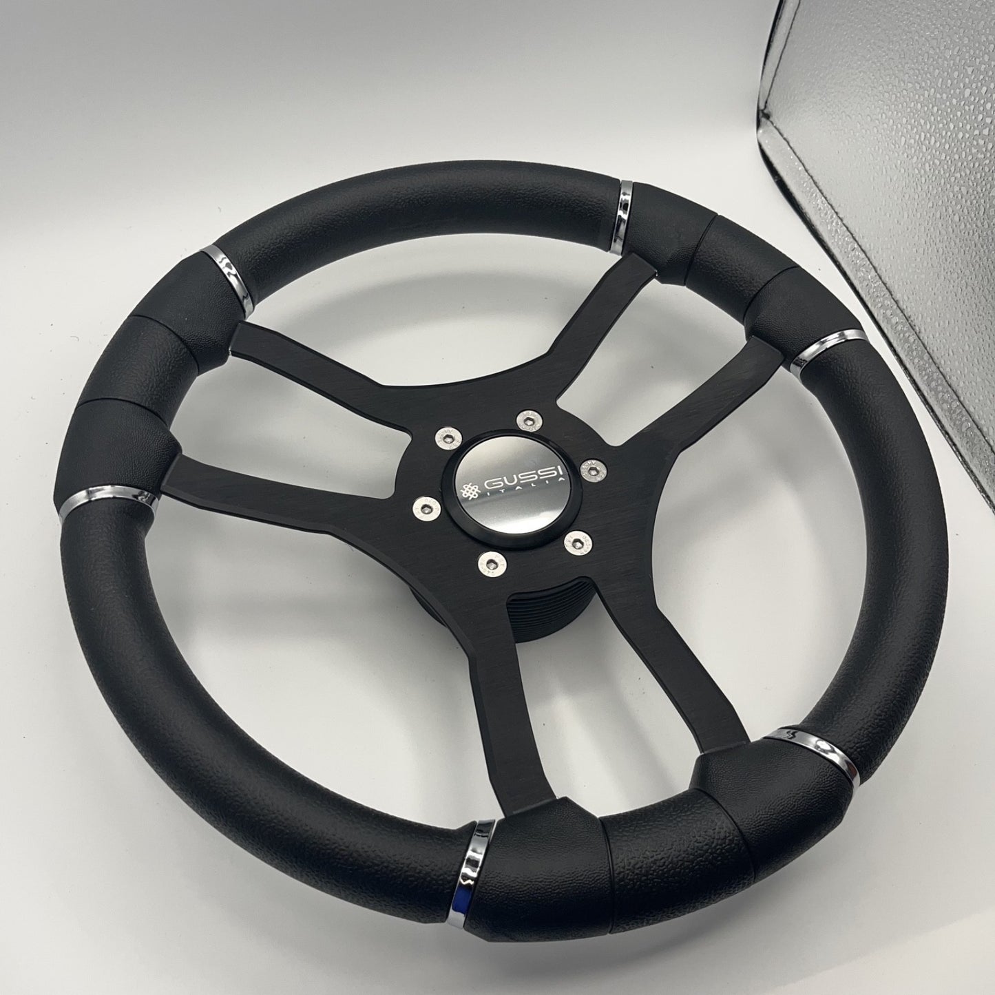 Malera Boat Steering Wheel Black Aluminum Spokes | Gussi Snap-in