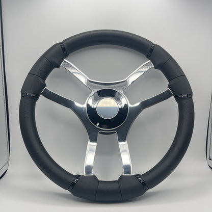 Malera Boat Steering Wheel Chrome Spokes | ABS Chrome Dome Blank SS Ctr.