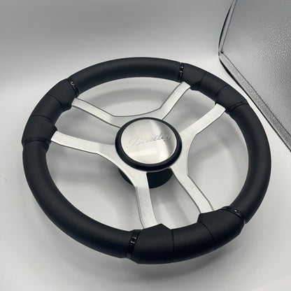 Malera Boat Steering Wheel Brushed Aluminum Spokes | Bentley
