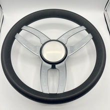 Cabrio Boat Steering Wheel Gray Brushed Alum Spoke | Plain