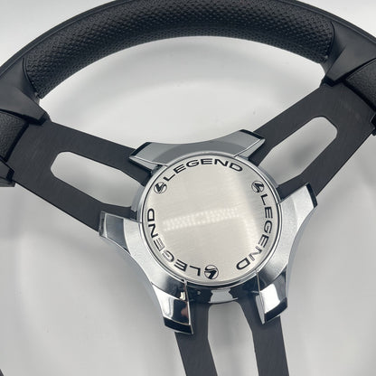 Gussi Italia Boat Model 15 Steering Wheel Black Brushed Alum Spokes |Legend